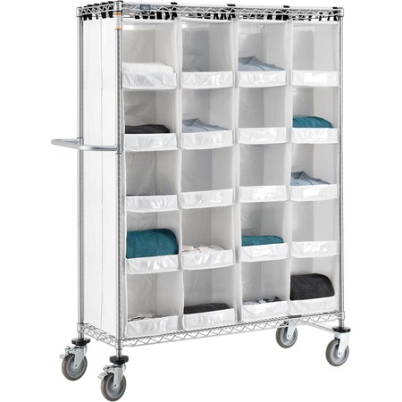 Nexel Stock Picking Truck, Back To Back, 40 Cells, 48inL x 18inW x 69inH, White 800437